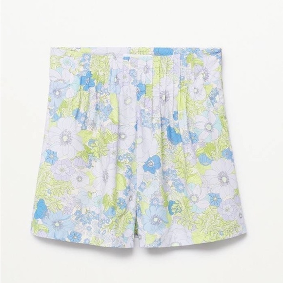 ⚡️Mango floral print high rise cotton shorts - size 2 - Picture 3 of 12